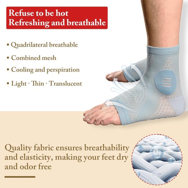 Yanmide 3Pairs Neuropathy Socks - Soothe Relief Compression Socks 20-30 mmHg - Comprex Ankle Sleeves for Arch Support, Achilles Tendonitis, and Foot Pain Relief (Gray, X-Large) - Image 5