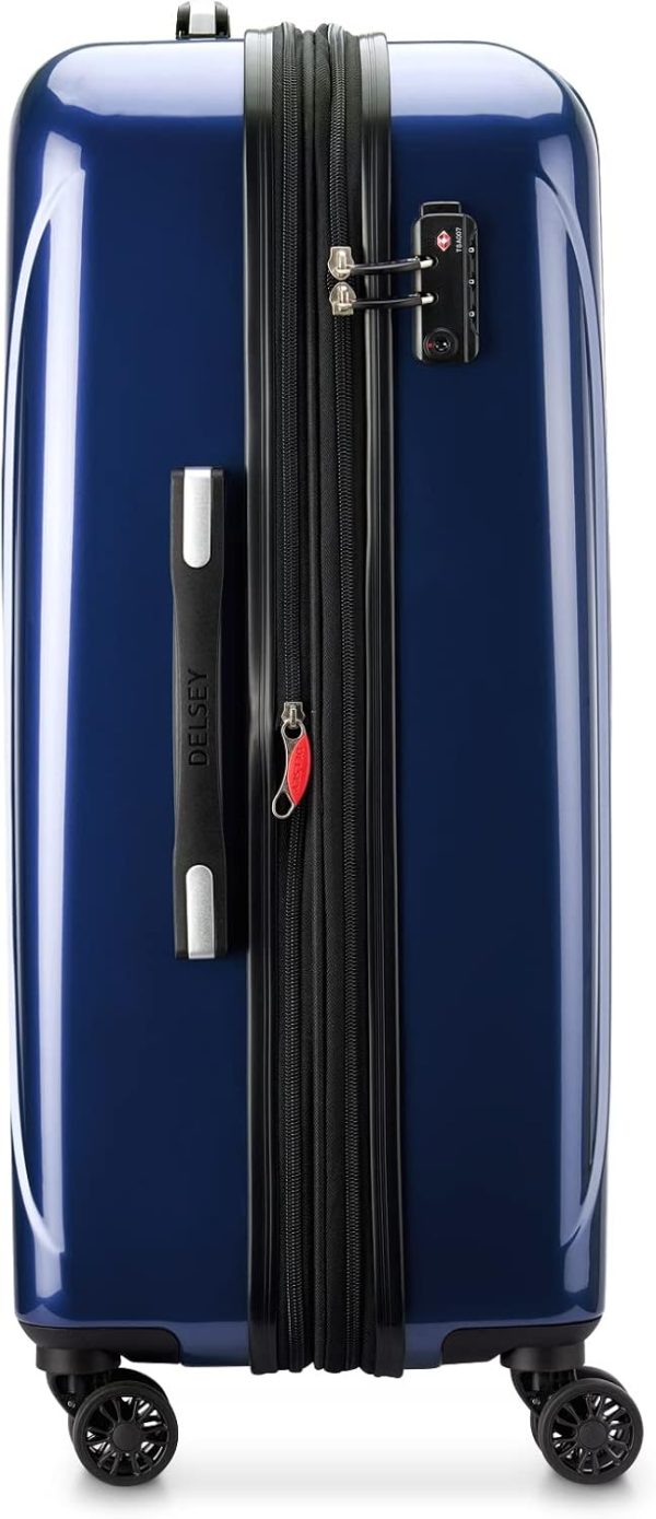 DELSEY Paris Helium Aero Hardside Expandable Luggage with Spinner Wheels, Blue Cobalt, Checked-Medium 25 Inch - Image 12