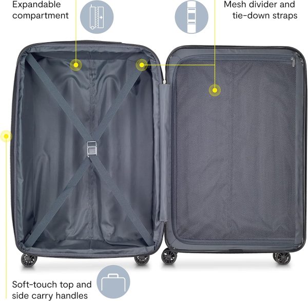 DELSEY Paris Helium Aero Hardside Expandable Luggage with Spinner Wheels, Blue Cobalt, Checked-Medium 25 Inch - Image 3