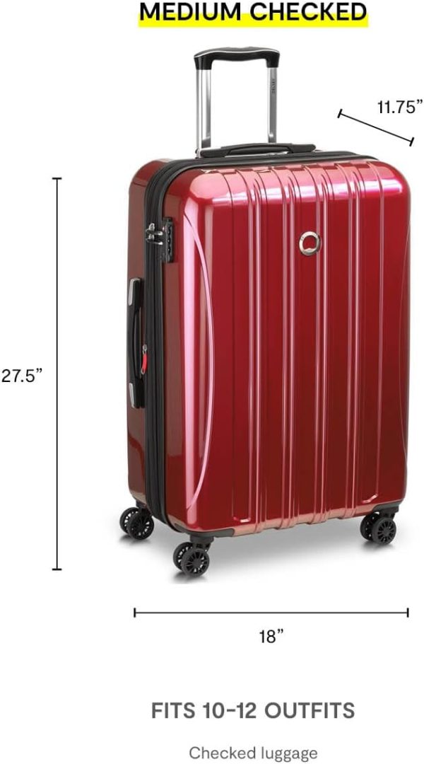DELSEY Paris Helium Aero Hardside Expandable Luggage with Spinner Wheels, Blue Cobalt, Checked-Medium 25 Inch - Image 4