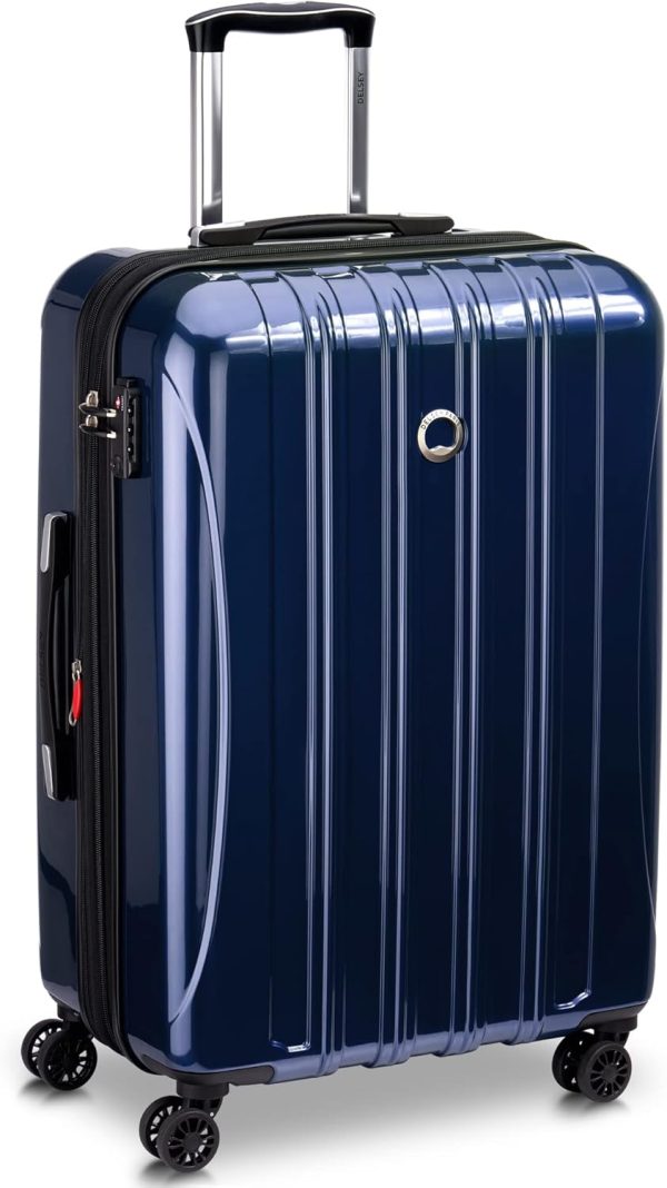DELSEY Paris Helium Aero Hardside Expandable Luggage with Spinner Wheels, Blue Cobalt, Checked-Medium 25 Inch - Image 6