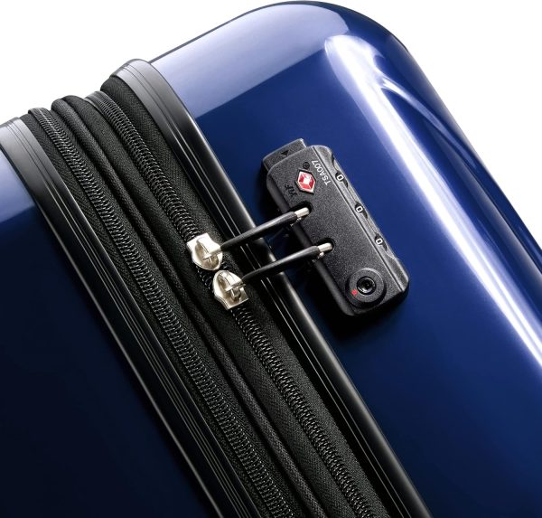DELSEY Paris Helium Aero Hardside Expandable Luggage with Spinner Wheels, Blue Cobalt, Checked-Medium 25 Inch - Image 8